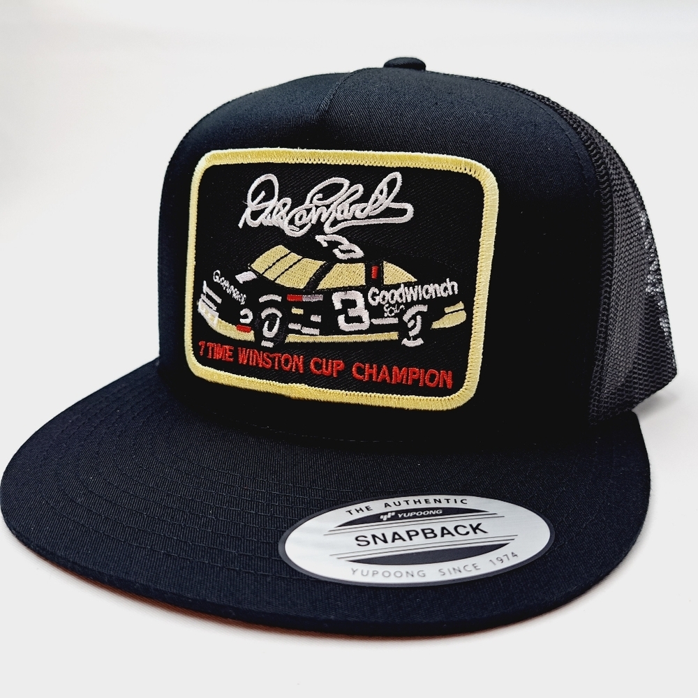 Dale Earnhardt #3 Embroidered Patch Flat bill Trucker Mesh Snapback Cap